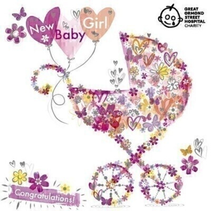 New Baby Girl Greetings Card by Paper Rose